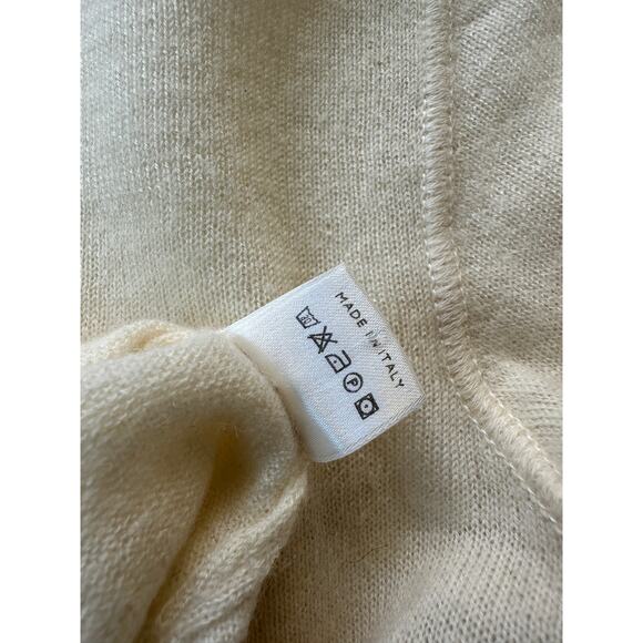 Loro Piana Fine Cashmere Long Sleeve Crewneck Tee Shirt Sweater Size 40 IT Cream - Picture 8 of 16